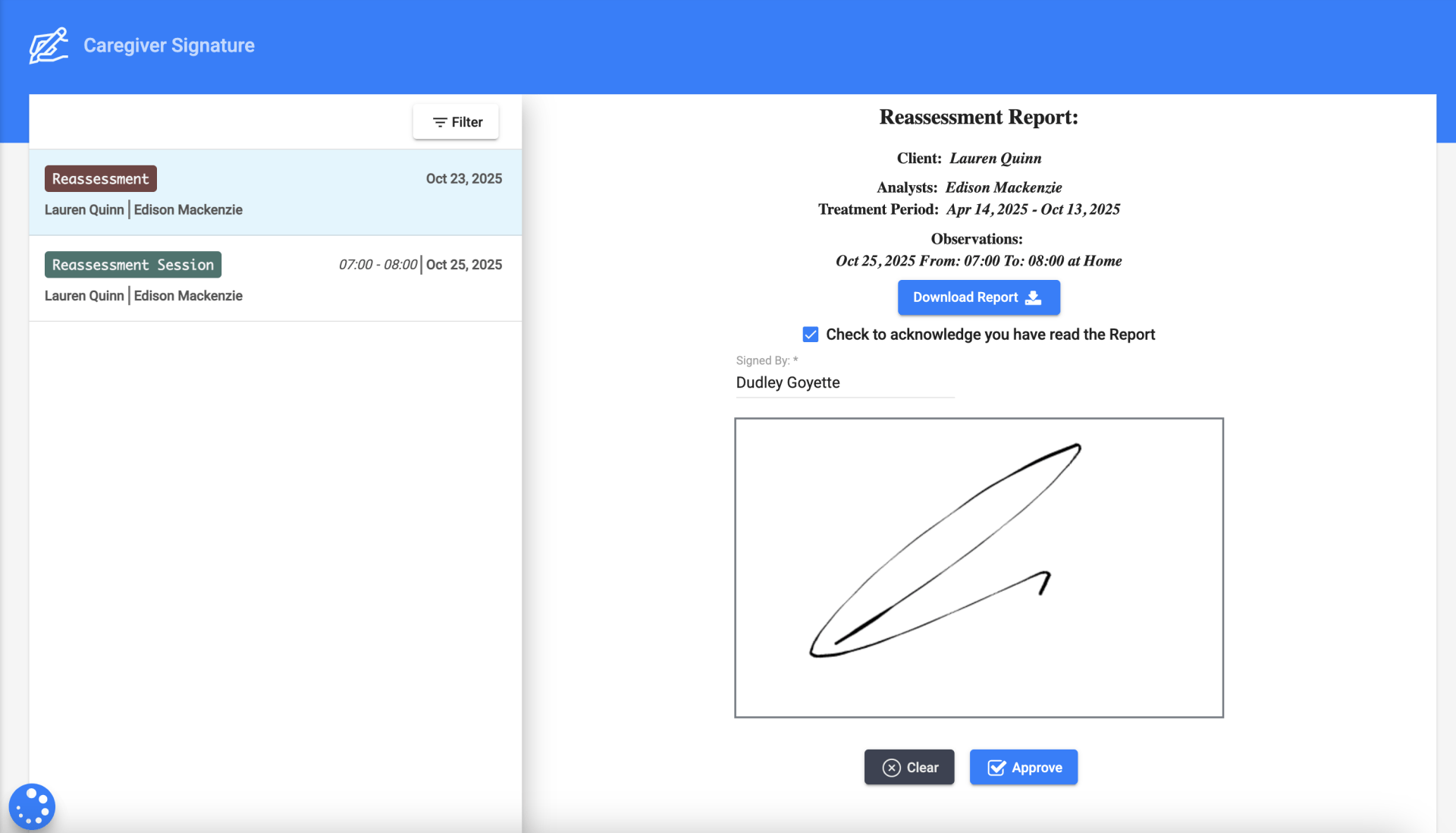 Assessments tool ABA Matrix