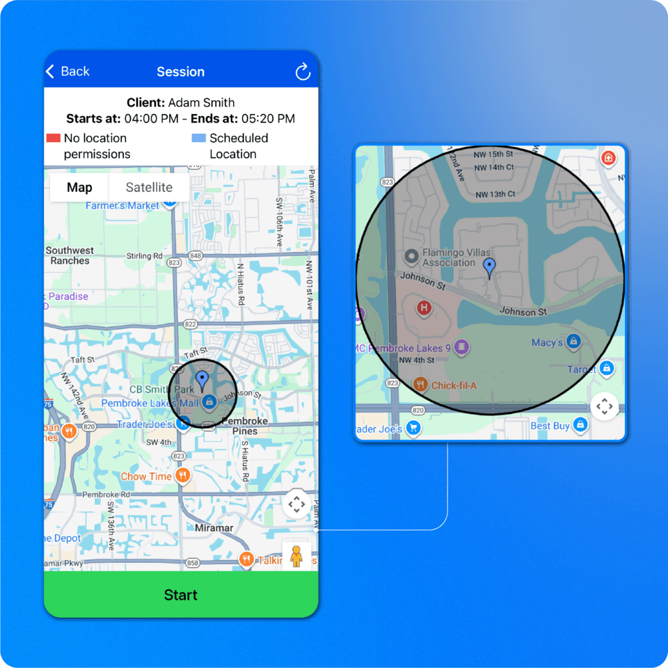 Electronic Visit Verification - Geolocation support - ABAMATRIX